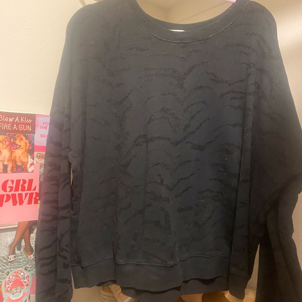 Z supply velvet patterned sweatshirt